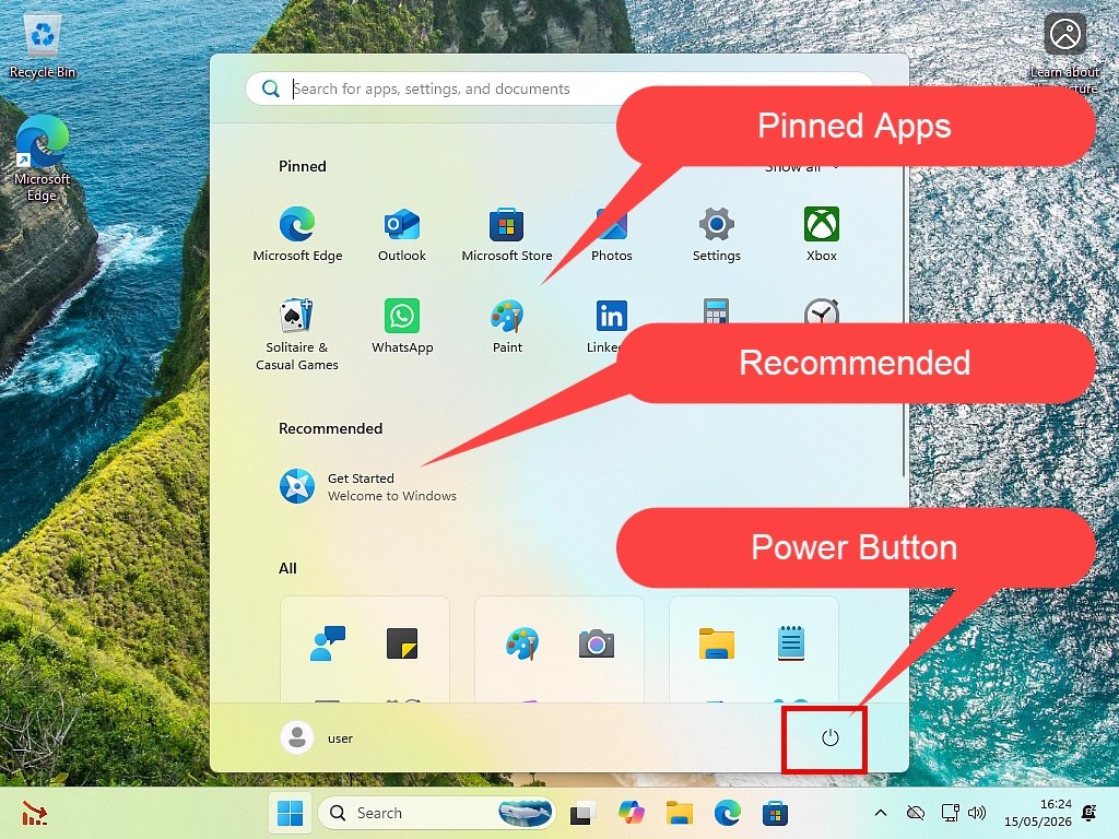 Start menu-Windows 11 Default Windows 11 Start menu.