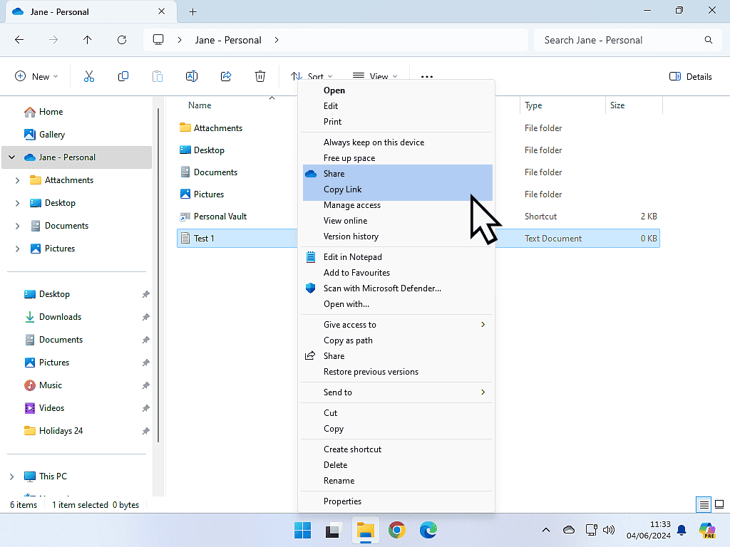 Copy Link option is highlighted in options menu.