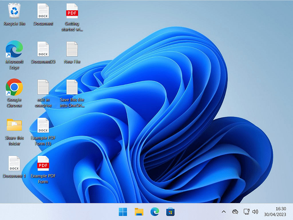 Standard Windows 11 desktop with a hidden folder.