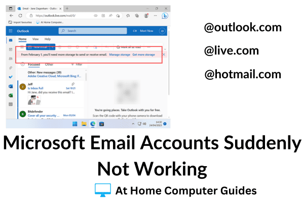Microsoft email accounts suddenly not working.