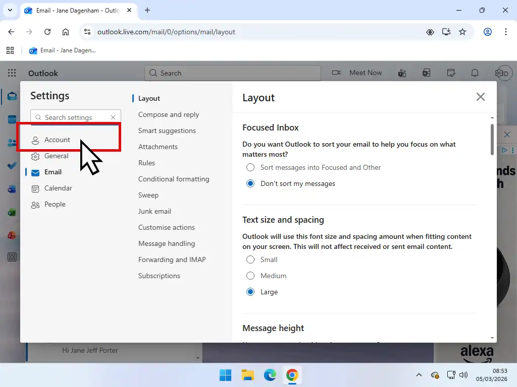 Outlook account Outlook account