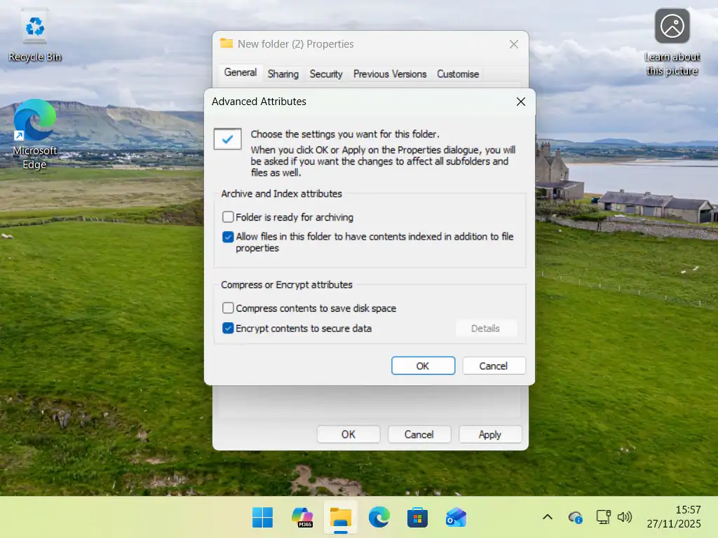 Enable EFS in Windows Encrypting a folder with Windows Encrypting File System.