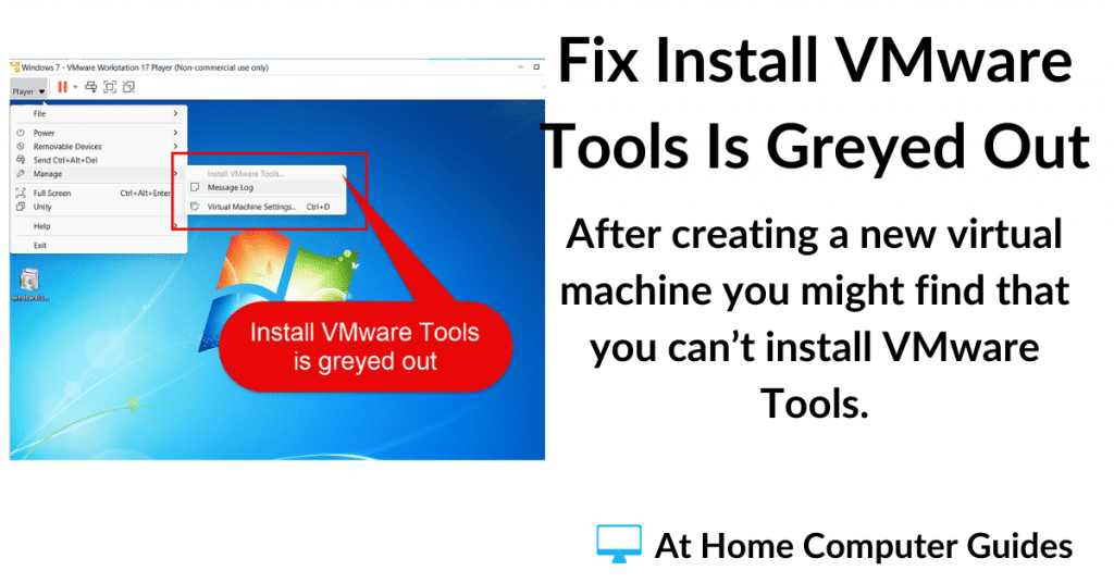 Fix VMware Tools is greyed out.