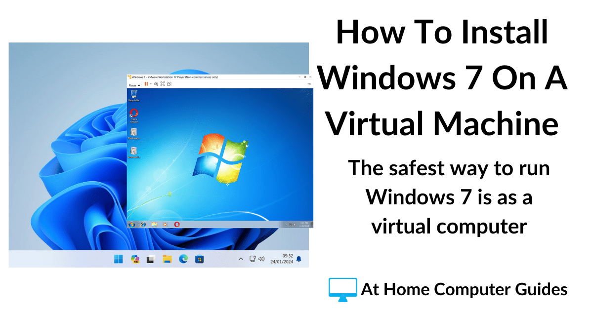 How to create a Windows 7 virtual machine using VMware Player.