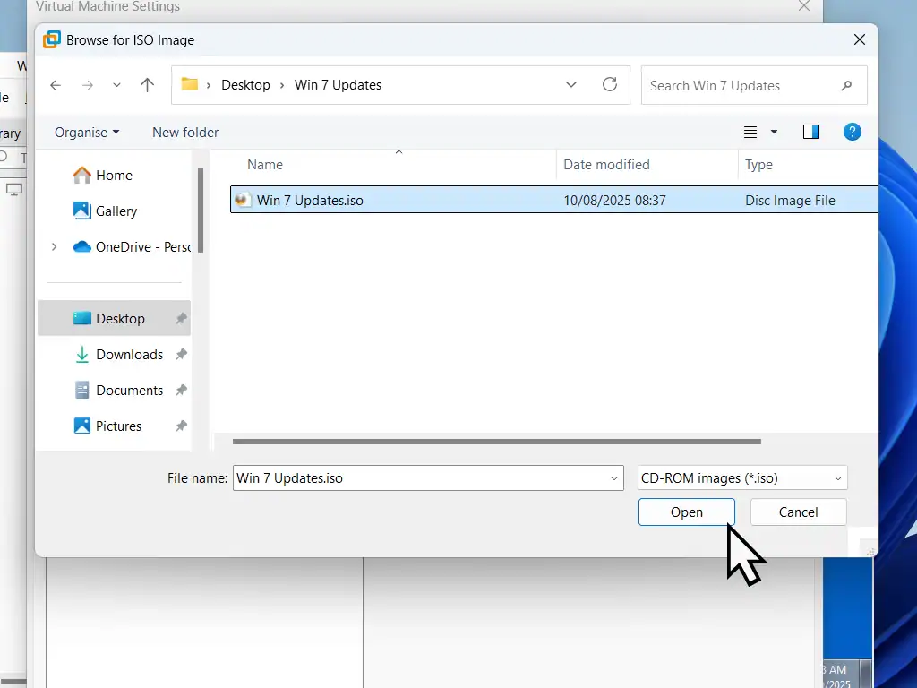 Select Windows 7 updates ISO