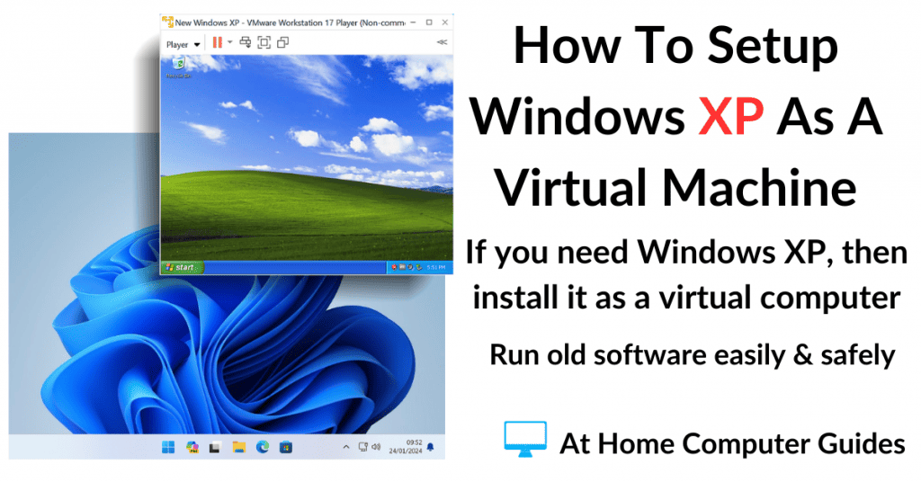 How to install Windows XP as a virtual machine.