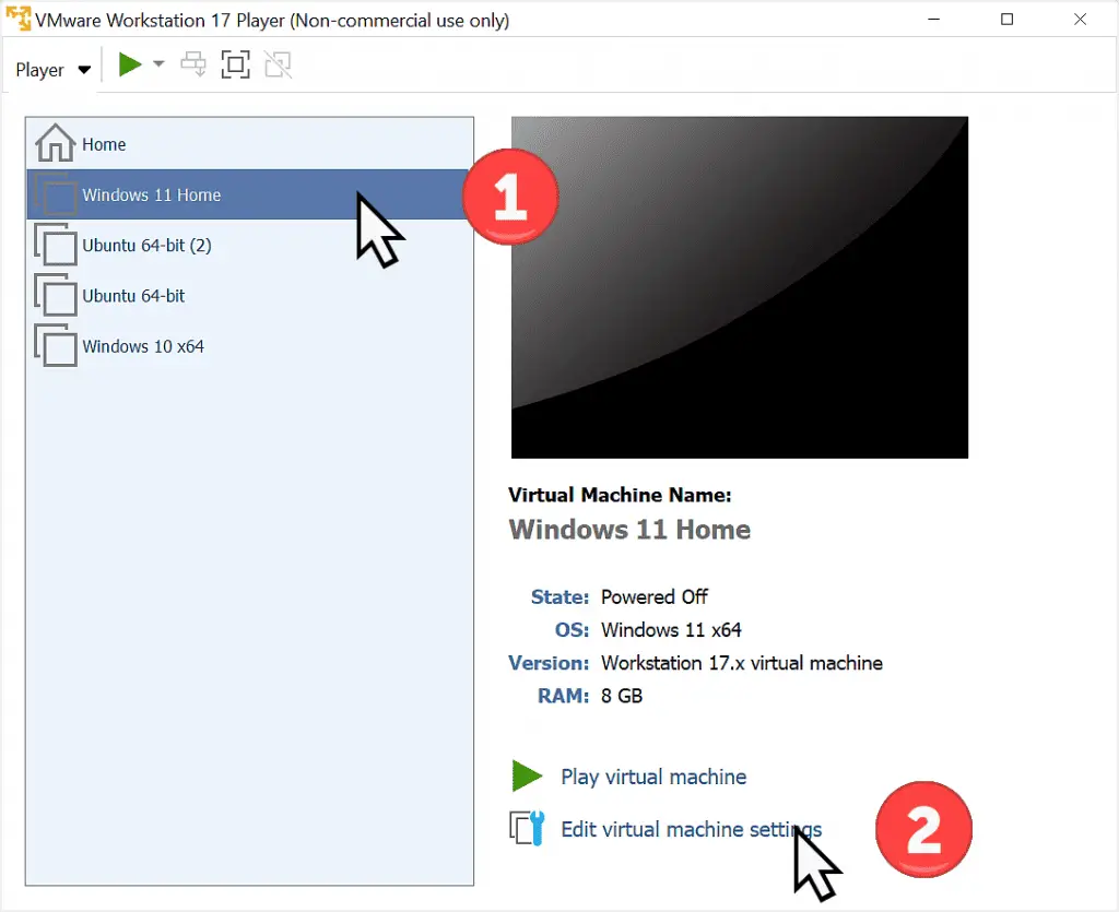 How to enable shared folders in VMware player.