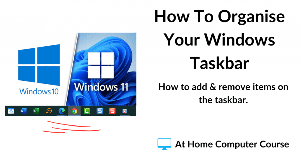 How to pin, unpin, move and arrange items on taskbar.