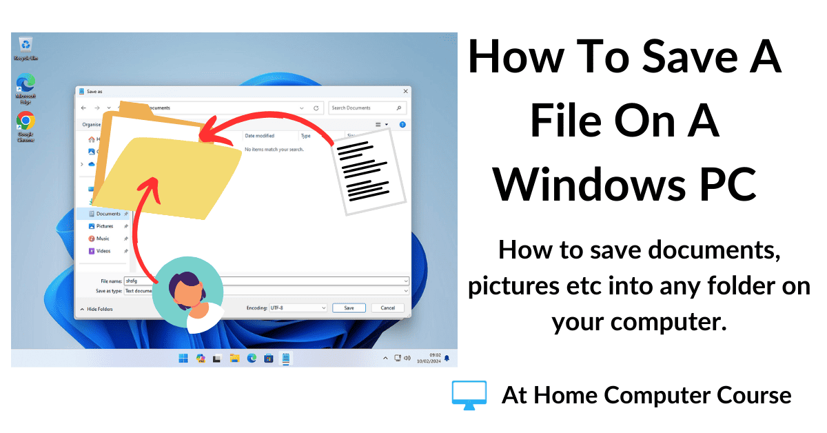 How to save files in Windows.