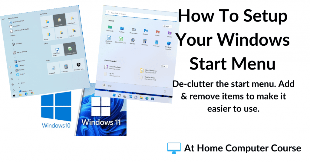 How to setup the Windows Start menu.
