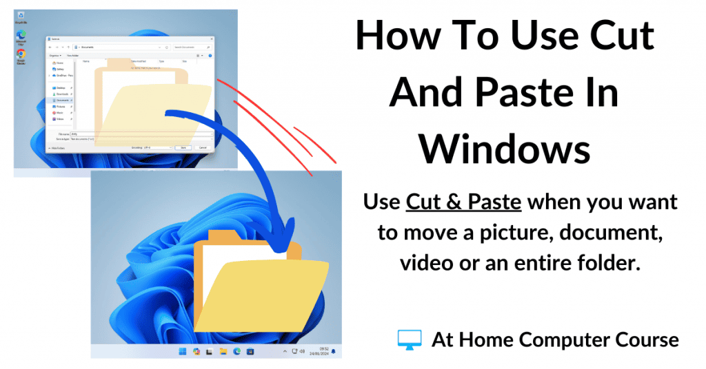 How to cut & paste in Windows.