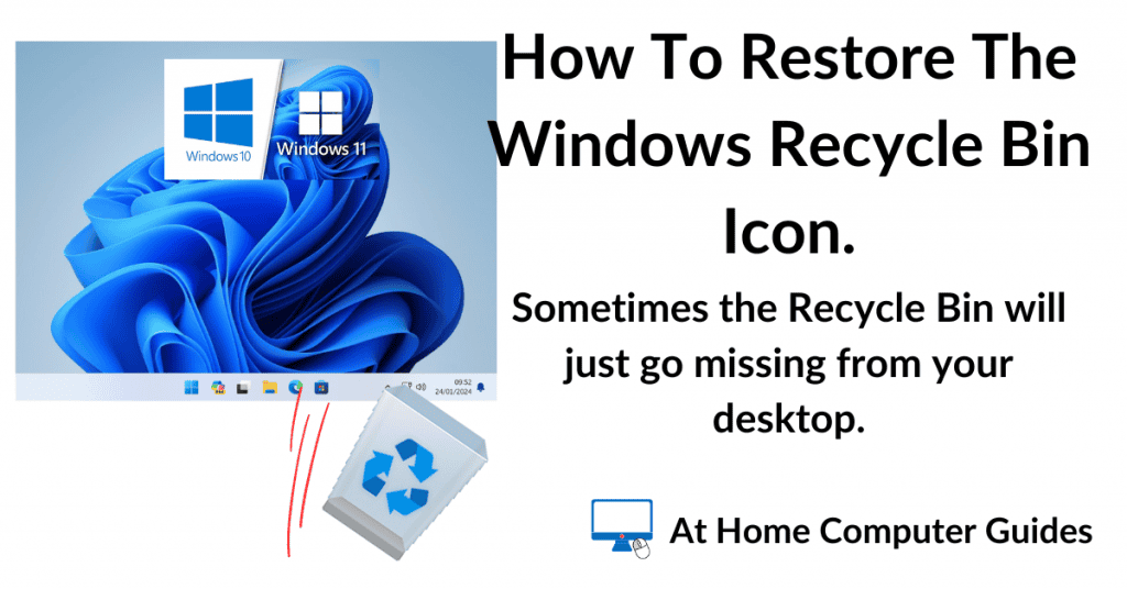 How to replace a missing recycle bin icon.