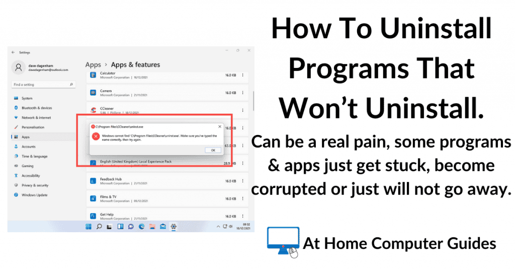 How to remove computer programs that won't uninstall.