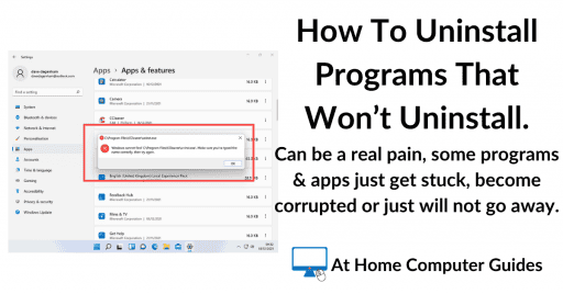 How to remove computer programs that won't uninstall.