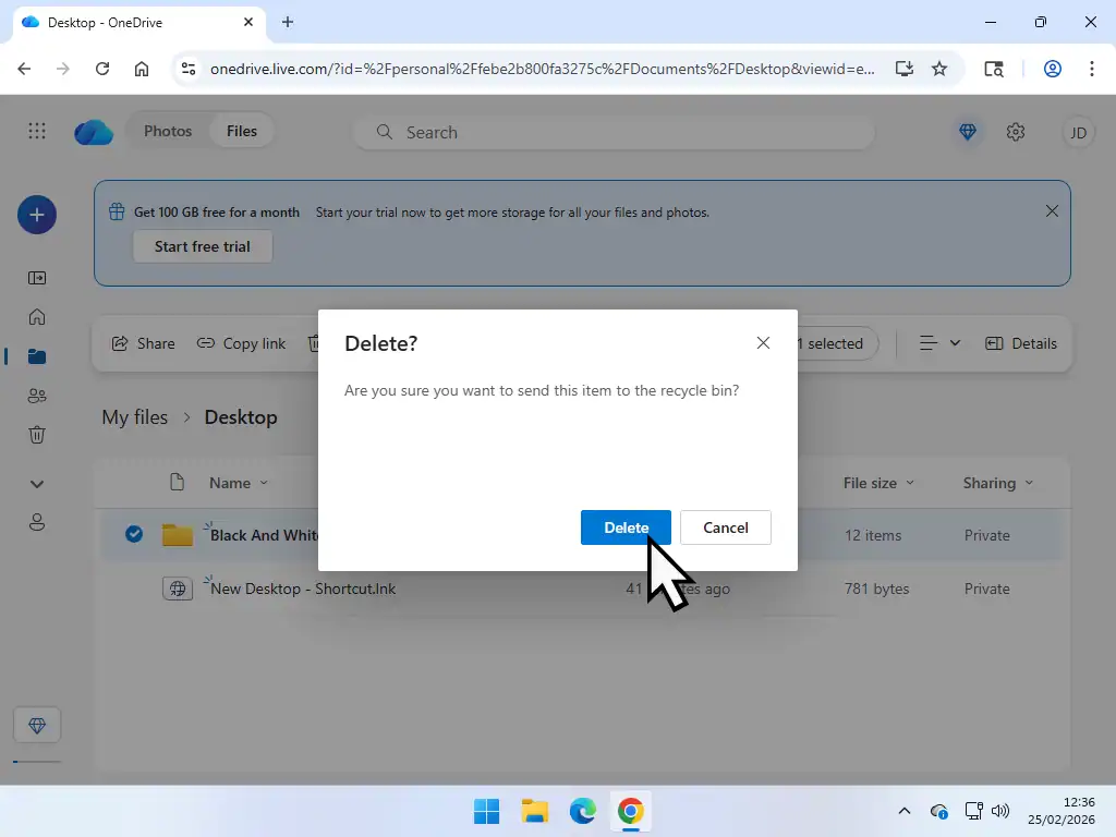 Delete confirmation Delete confirmation