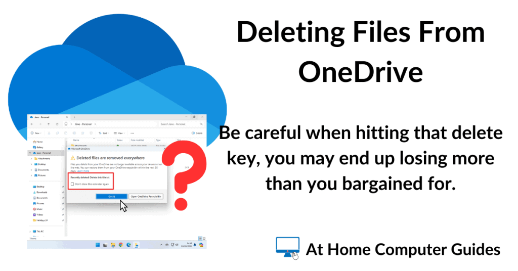 How to delete files from OneDrive.