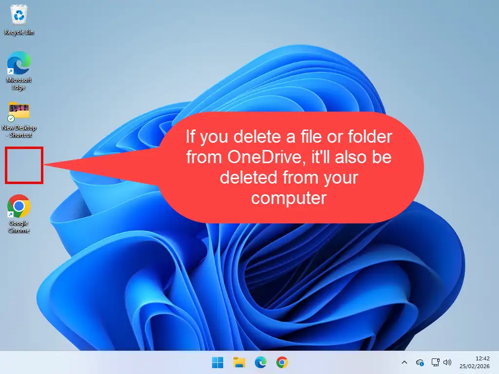 File deleted from OneDrive When a folder is deleted from OneDrive it's also deleted from your PC.