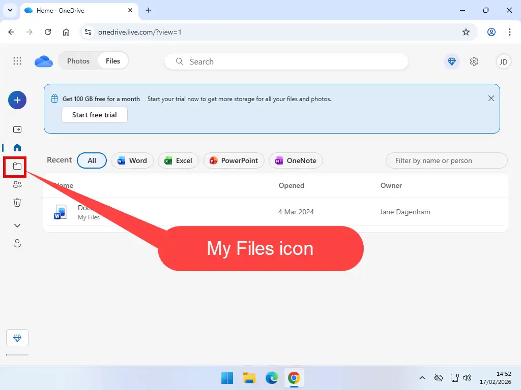 OneDrive files icon When OneDrive is full you'll need to delete some files.