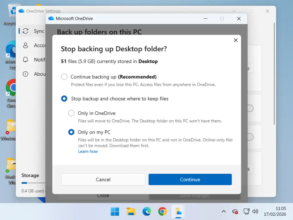 Save only on my PC Save only on my PC