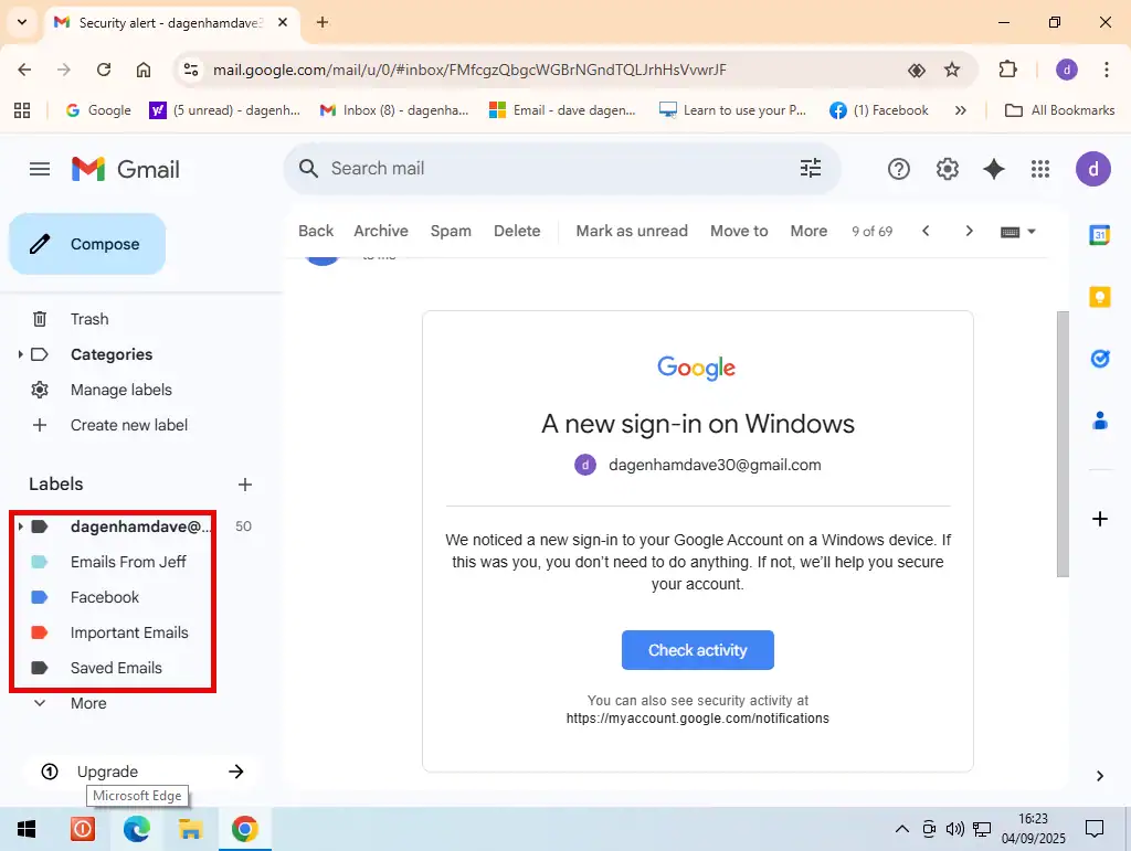 Colour coded folders in Gmail