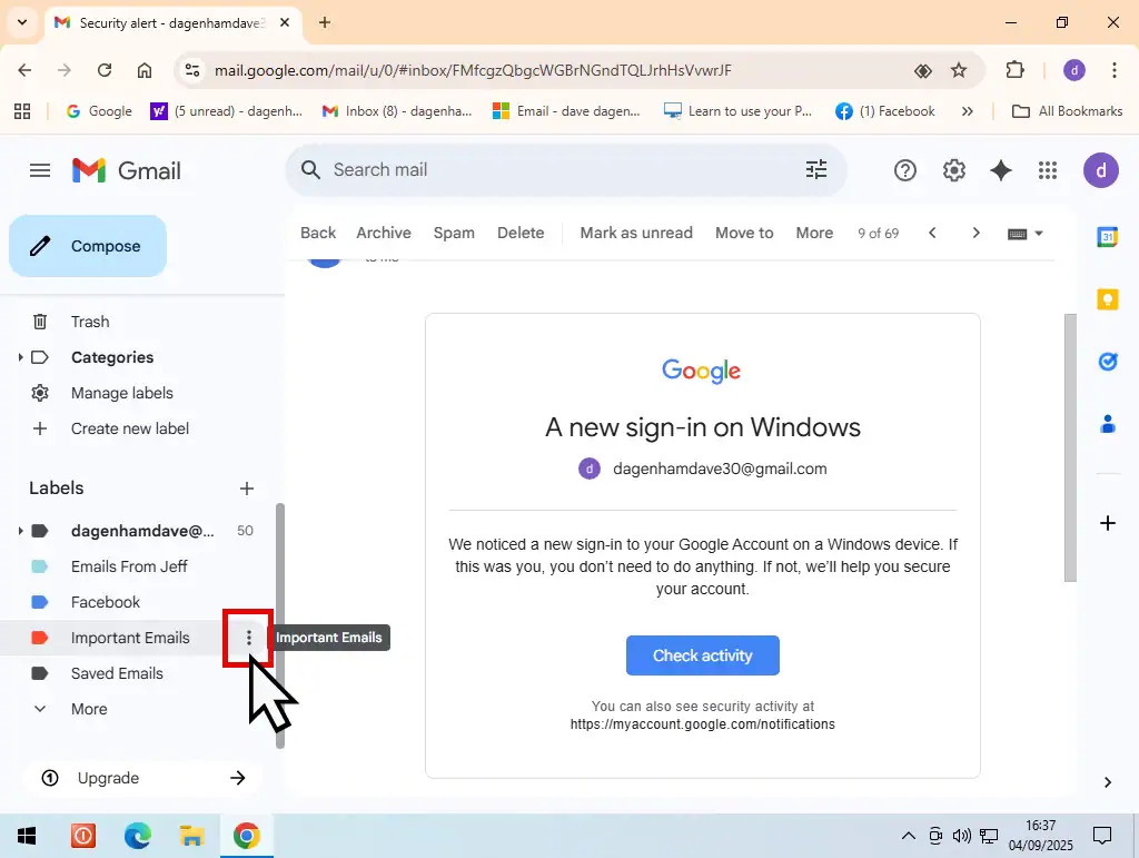 How to delete a folder from Gmail.