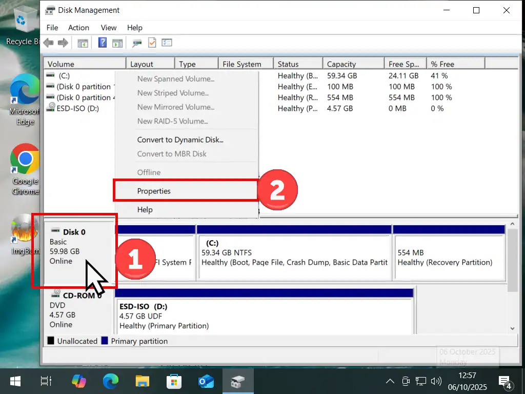 Checking which partition style the disk is formatted as, MBR or GPT.