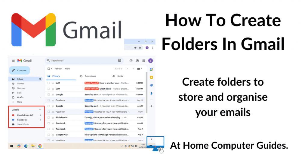 How to create folders in Gmail.