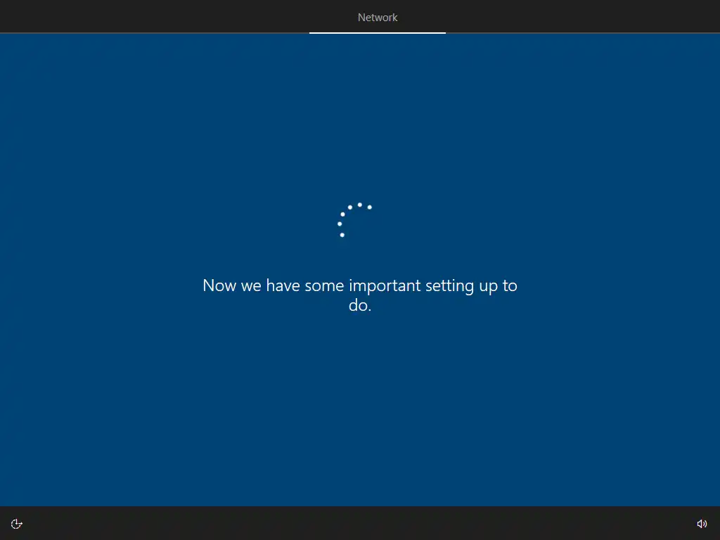 Windows 10 setting up.