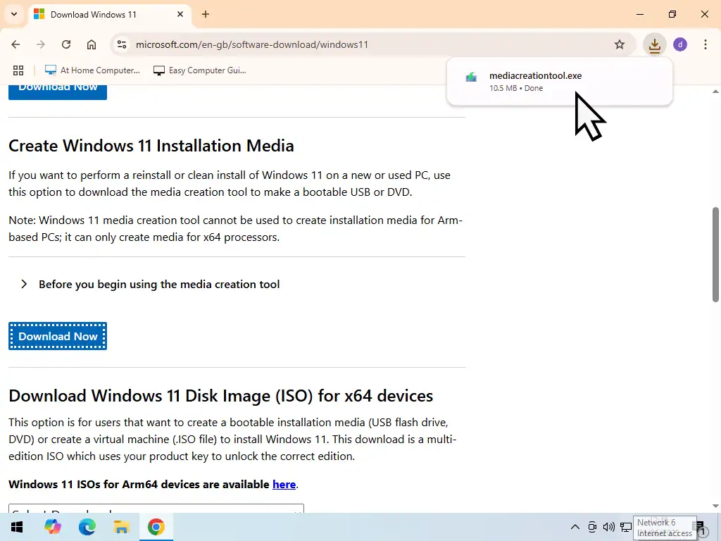Run Media creation tool
