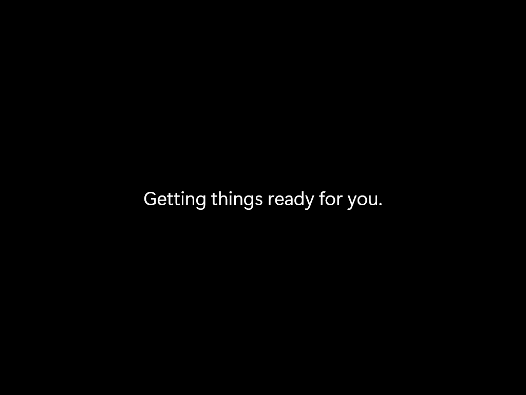 Getting things ready screen
