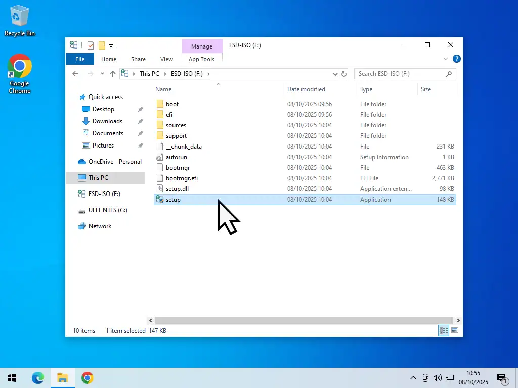 Windows 11 Setup exe.