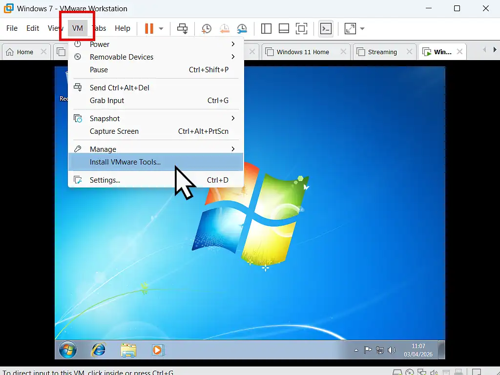 Install VMware Tools-Windows 7 VM Install VMware Tools-Windows 7 VM