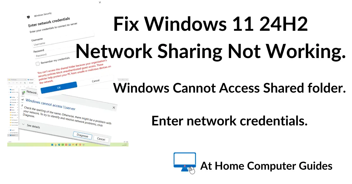 Fix Windows 11 24H2 network sharing not working.