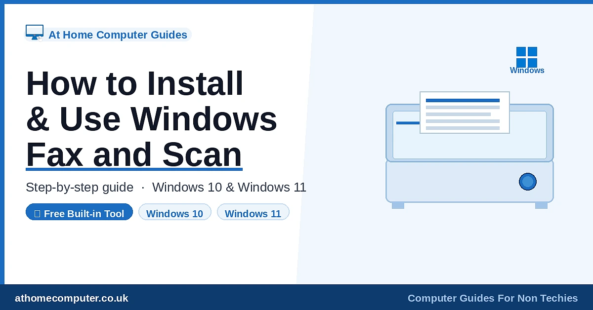 How to Install and Use Windows Fax and Scan - At Home Computer Guides