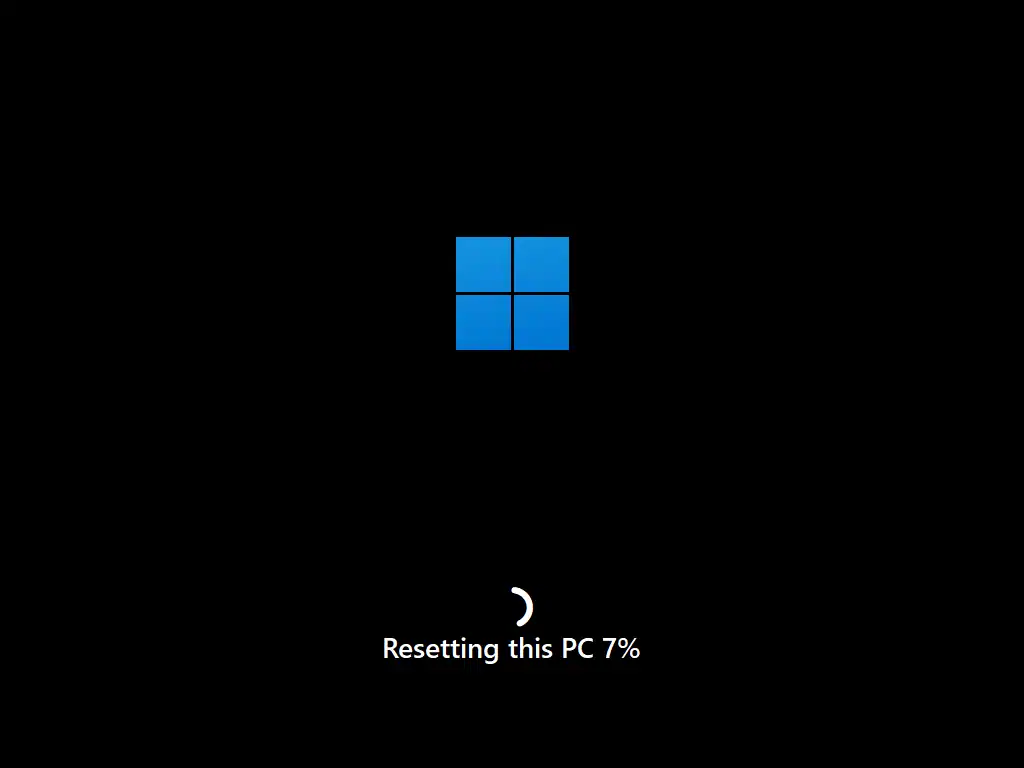 Erasing all data The drive is being wiped. Percentage done is at 7%.