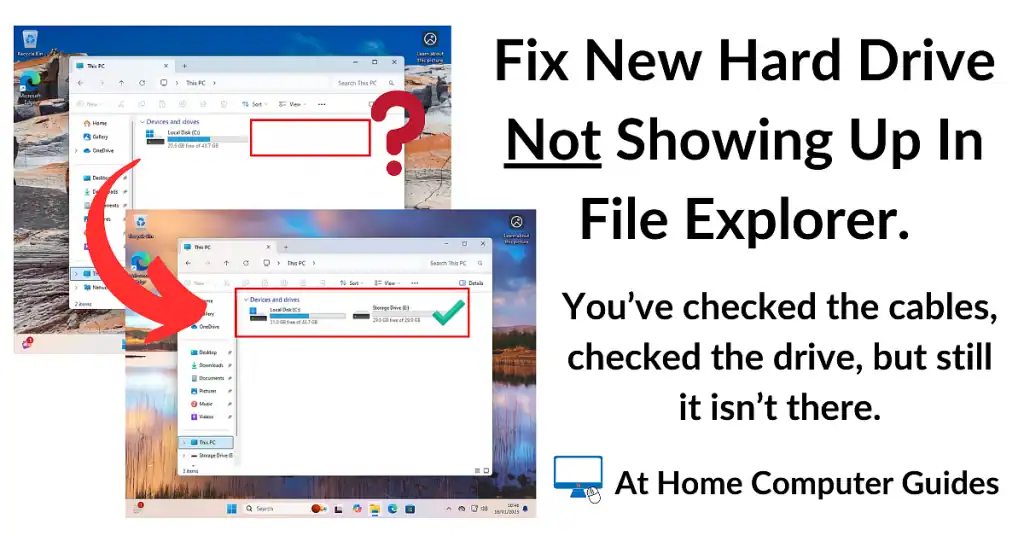 Fix hard drive not showing up in File Explorer