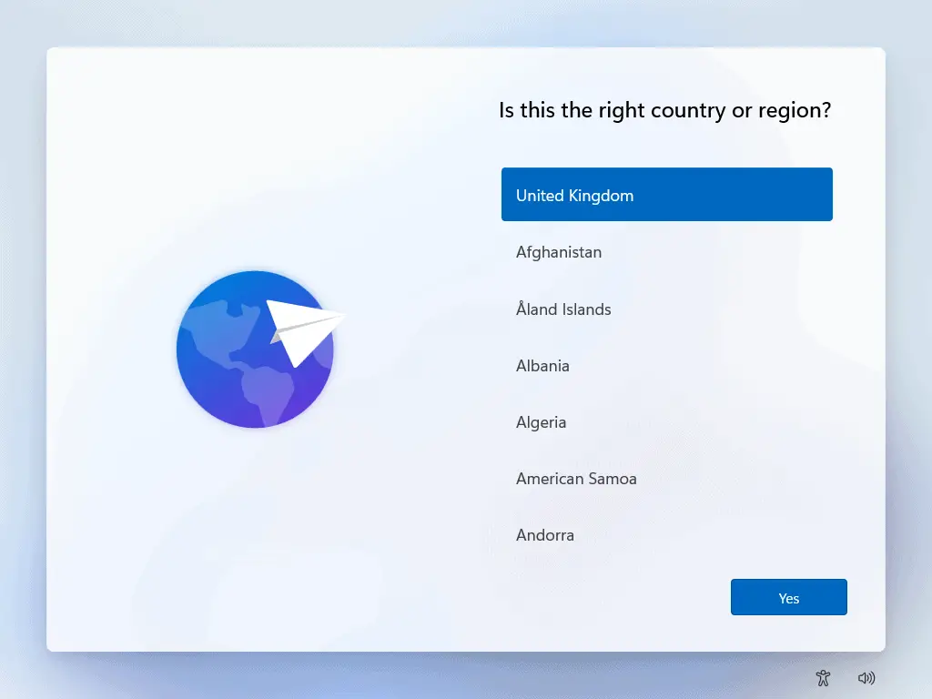 Is the region correct - Windows 11