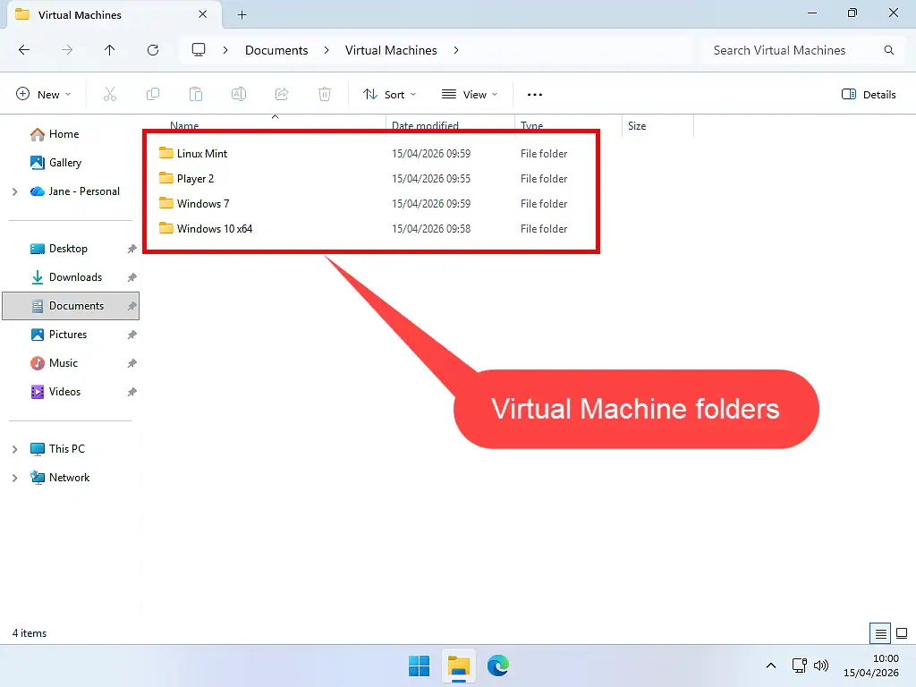 Backup virtual machines in VMware Workstation Pro VMware VM folder location.