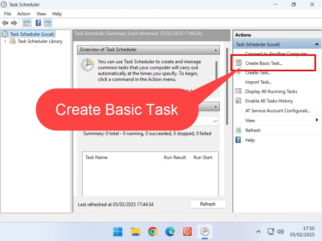 Create a shutdown task.