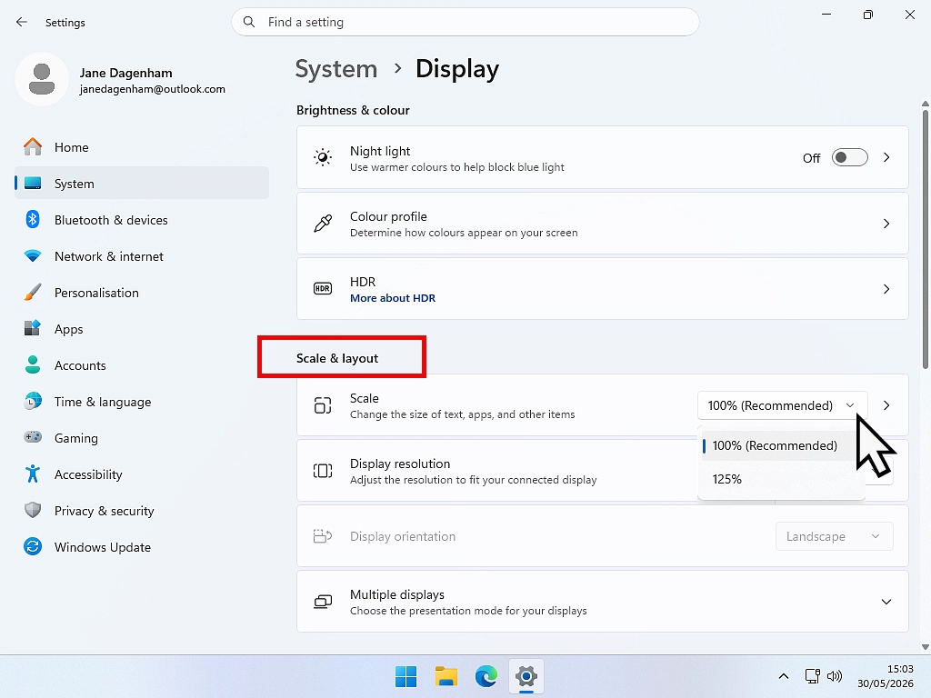 Scale and layout settings in Windows 11 Scale and layout settings in Windows 11