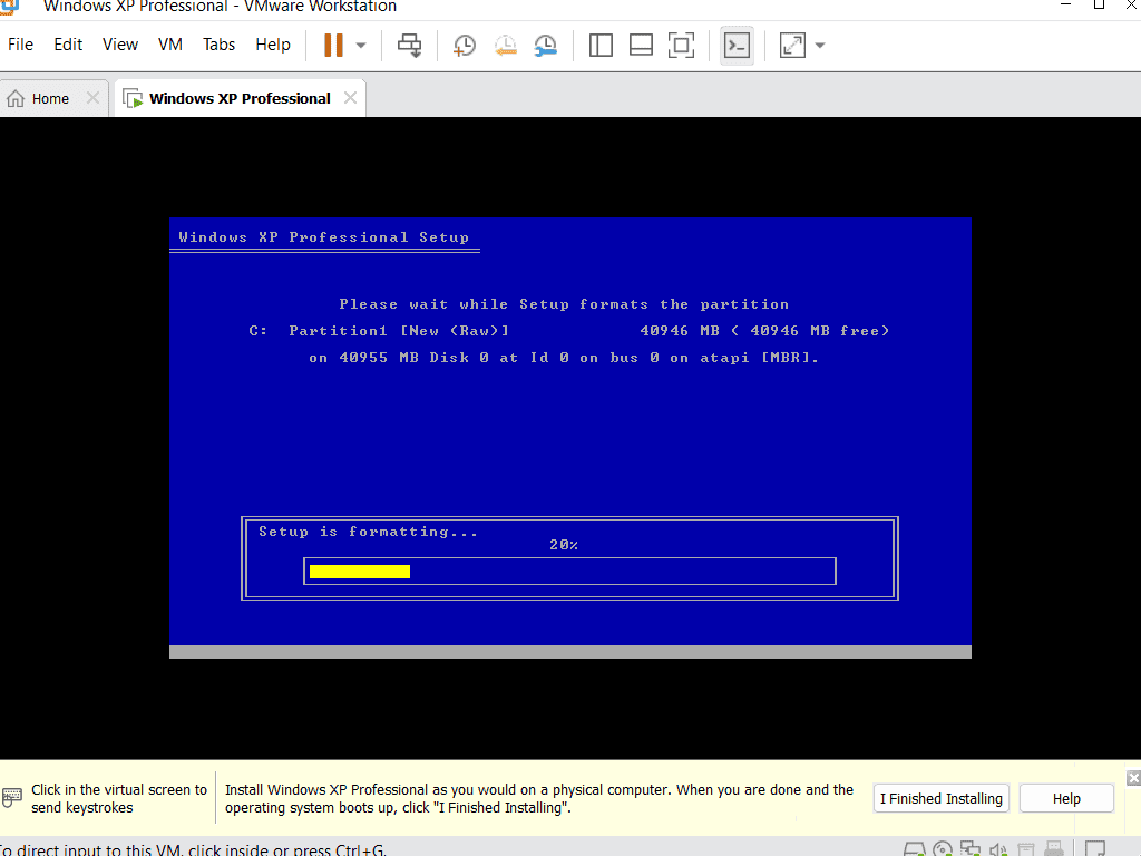 Disk format progress indicator.