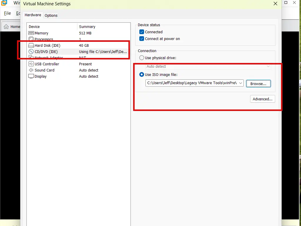 Mount VMware Tools ISO in the virtual CD/DVD drive.