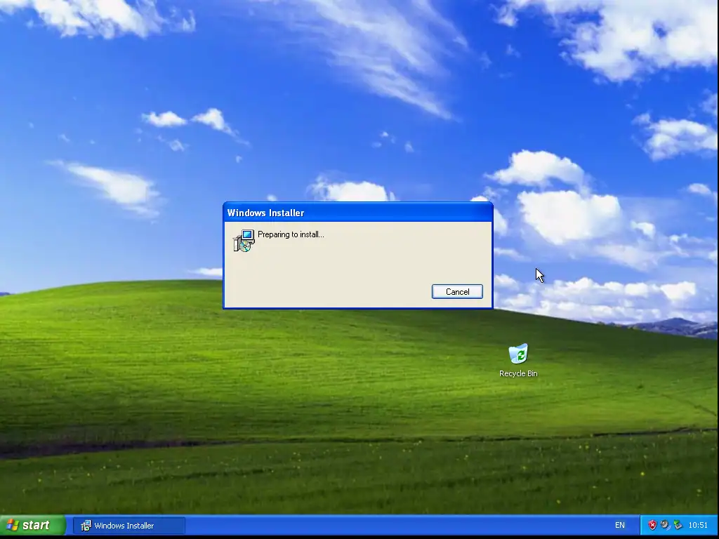 Windows XP and Vista legacy VMware Tools autoplay VMware Tools setup is starting up on Windows XP virtual machine.