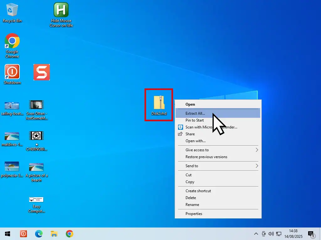 Converting a Windows 10 PC to a virtual machine.