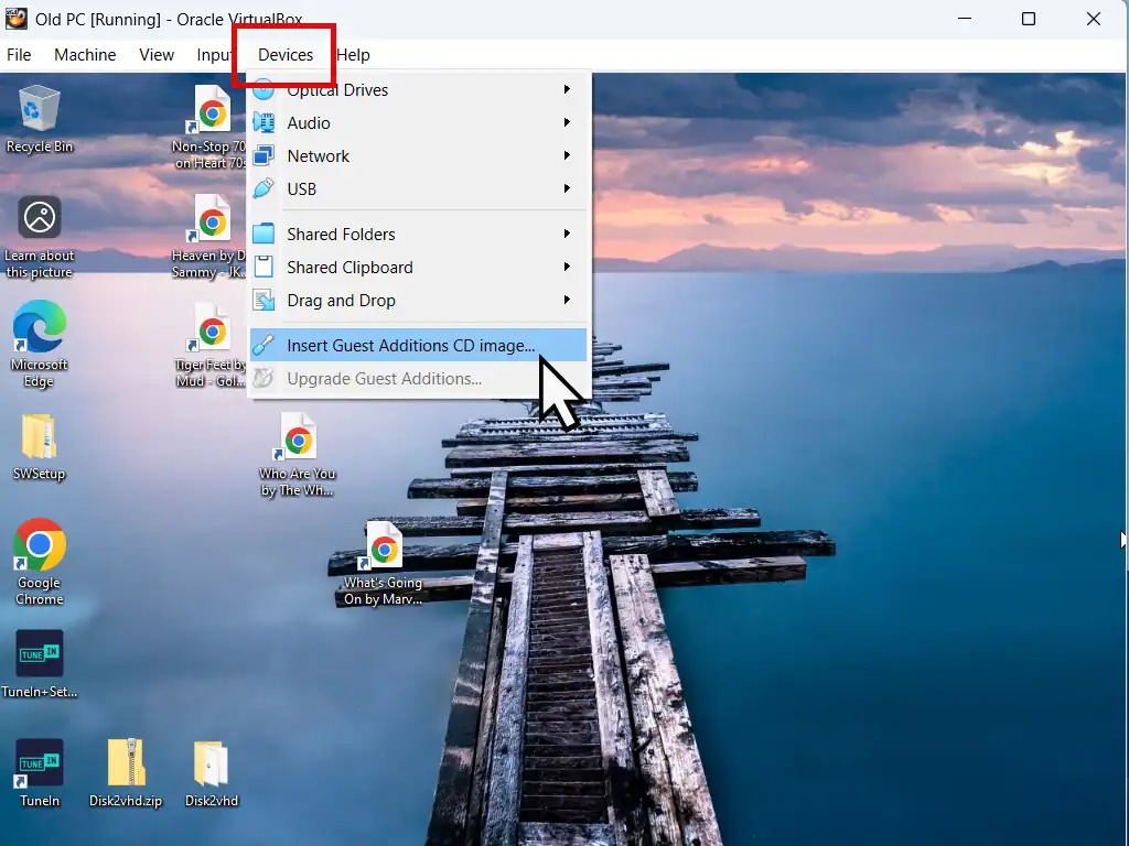 Installing Guest Additions onto VBox VM.