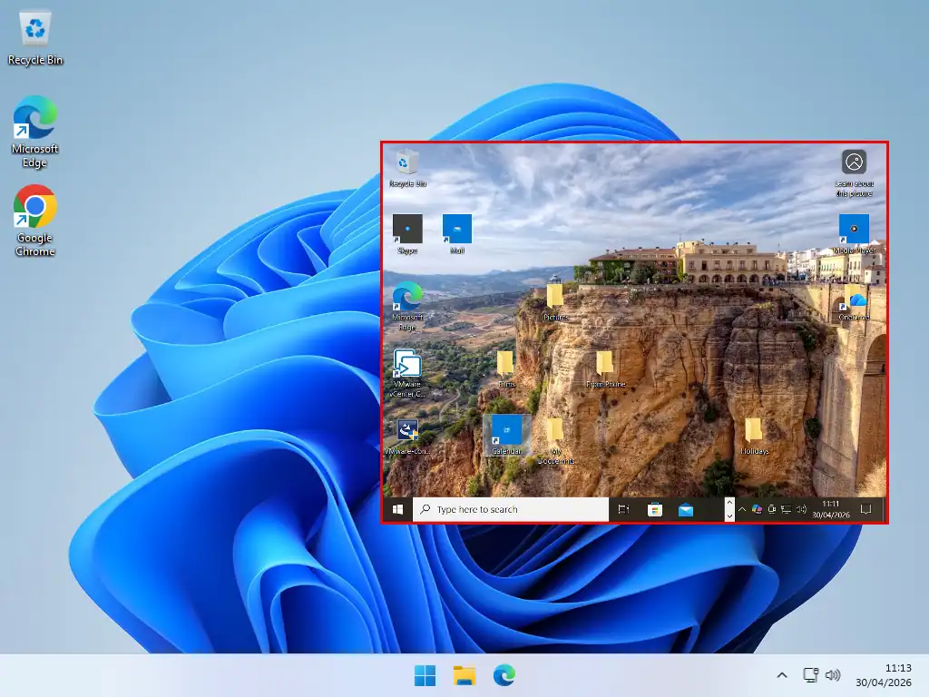 Convert old PC into a virtual machine Windows 10 computer converted to a virtual machine and running on Windows 11 PC.