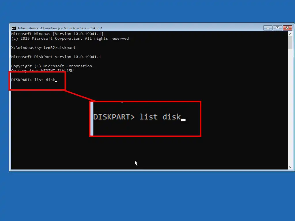 List disk command