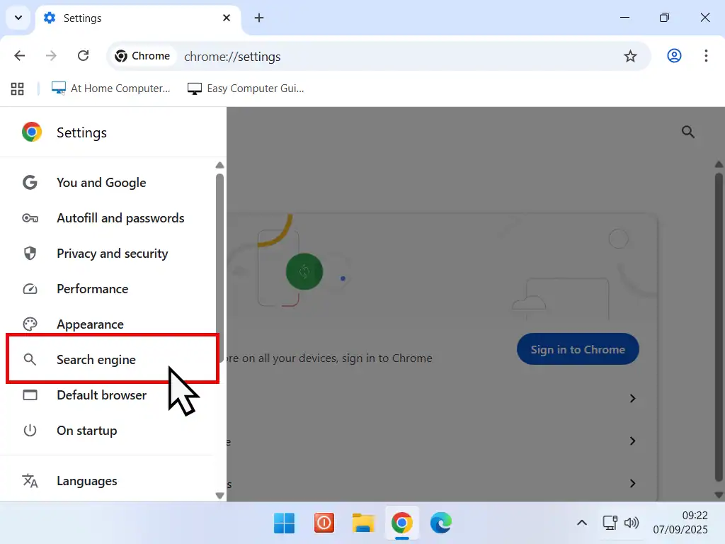 Navigation menu expanded.