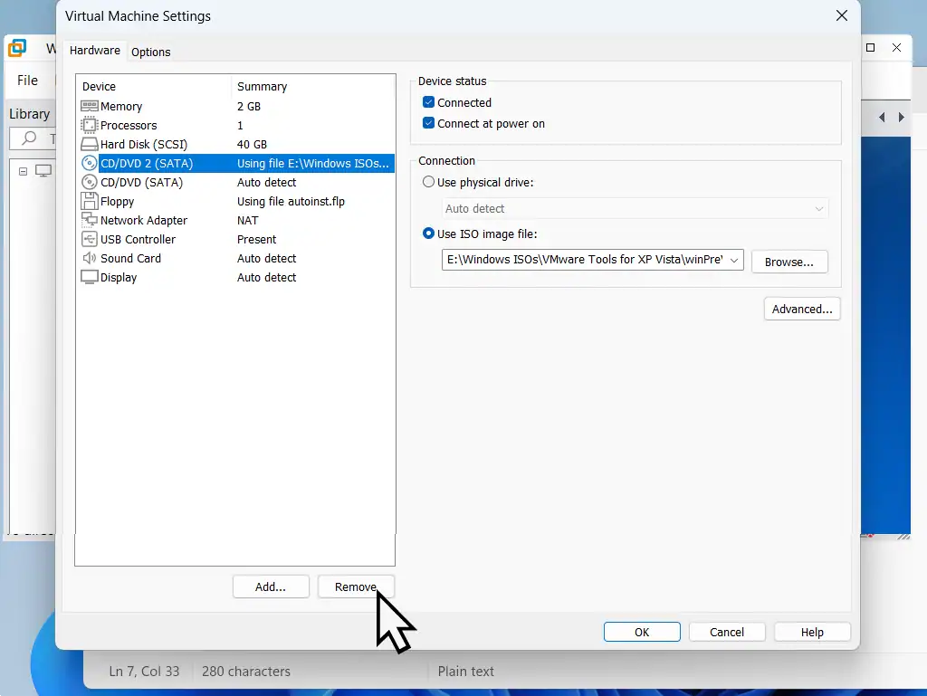 Removing virtual drives.