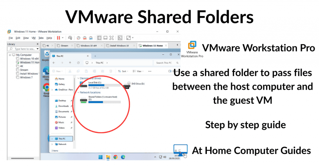 How to setup shared folders in VMware Workstation Pro.